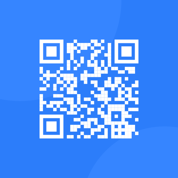 QR code sur fond bleu